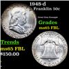 Image 1 : 1948-d Franklin Half Dollar 50c Grades GEM FBL
