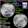 ***Auction Highlight*** 1934-s Peace Dollar $1 Graded ms64 By SEGS (fc)
