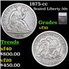Image 1 : 1875-cc Seated Half Dollar 50c Graded vf30 BY SEGS