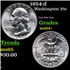Image 1 : 1954-d Washington Quarter 25c Grades Choice+ Unc