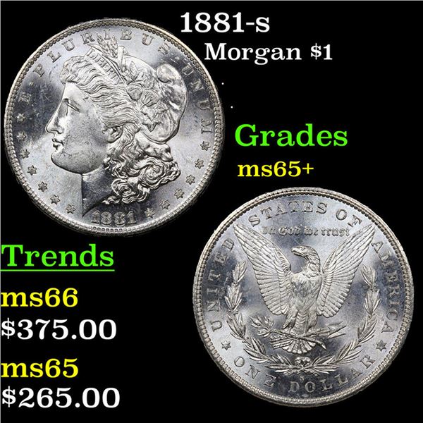 1881-s Morgan Dollar $1 Grades GEM+ Unc