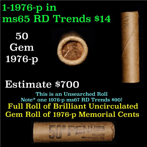 Shotgun Lincoln 1c roll, 1976-p 50 pcs Brandt Wrapper.