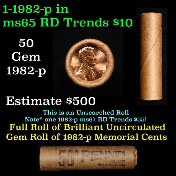 Shotgun Lincoln 1c roll, 1982-p 50 pcs Brandt Wrapper.