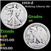 1919-d Walking Liberty Half Dollar 50c Grades g+