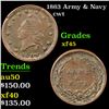 Image 1 : 1863 Army & Navy Civil War Token 1c Grades xf+