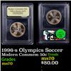 Image 1 : 1996-s Olympics Soccer Modern Commem Half Dollar 50c Graded ms70, Perfection BY USCG