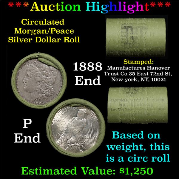 ***Auction Highlight*** Manufactures Hanover Trust Shotgun 1888 & 'P' Ends Mixed Morgan/Peace Silver