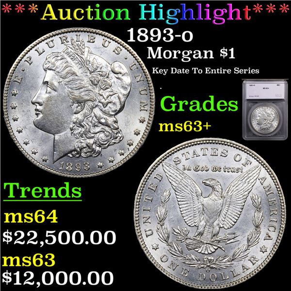 ***Auction Highlight*** 1893-o Morgan Dollar $1 Graded ms63+ By SEGS (fc)