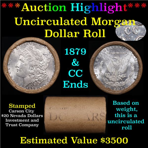 ***Auction Highlight*** 1879 & CC Uncirculated Morgan Dollar Shotgun Roll (fc)