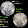 Image 1 : 1881-s Morgan Dollar $1 Grades GEM+ Unc