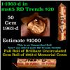 Image 1 : Shotgun Lincoln 1c roll, 1963-d 50 pcs Brandt Wrapper.