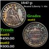 Image 1 : 1847-p Seated Liberty Half Dime 1/2 10c Grades Select Unc