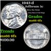 Image 1 : 1943-d Jefferson Nickel 5c Grades GEM+ 6fs