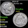 Image 1 : 1914-d Barber Dime 10c Grades Select AU