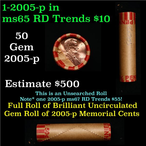 Shotgun Lincoln 1c roll, 2005-p 50 pcs Brandt Wrapper.