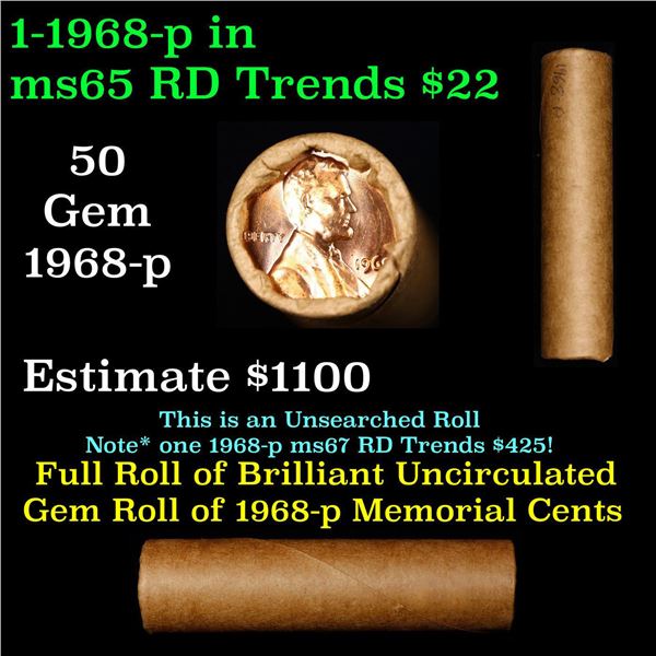 Shotgun Lincoln 1c roll, 1968-p 50 pcs Brandt Wrapper.
