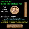 Image 1 : Shotgun Lincoln 1c roll, 1974-d 50 pcs Brandt Wrapper.