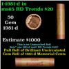 Image 1 : Shotgun Lincoln 1c roll, 1981-d 50 pcs Brandt Wrapper.