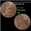 1862 Great Britain 1 Penny KM-749.2 Grades g+