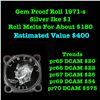 Full Roll Silver Gem Proof 1971-s Silver Eisenhower 'Ike' Dollars. 20 Coins total.