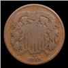 Image 2 : 1865 Plain 5 Two Cent Piece 2c Grades f+