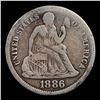 Image 2 : 1886-p Seated Liberty Dime 10c Grades f+