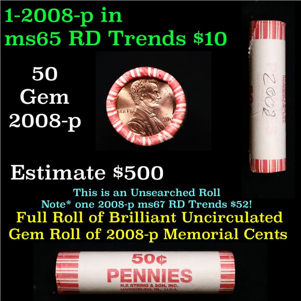 Shotgun Lincoln 1c roll, 2008-p 50 pcs String & Son Wrapper.