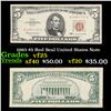 1963 $5 Red Seal United States Note Grades vf+