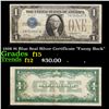 1928 $1 Blue Seal Silver Certificate "Funny Back" Grades f, fine