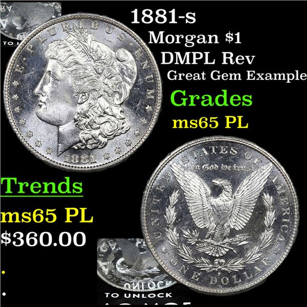 1881-s Morgan Dollar $1 Grades GEM Unc PL