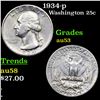 Image 1 : 1934-p Washington Quarter 25c Grades Select AU