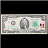 Image 2 : 1976 $2 Federal Reserve Note 1st Day of Issue, with Stamp (San Francisco, CA) Grades Gem CU