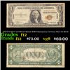 Image 1 : 1935A $1 Silver Certificate Hawaii WWII Emergency Currency Rare CC Block Grades f, fine