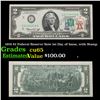 Image 1 : 1976 $2 Federal Reserve Note 1st Day of Issue, with Stamp Grades Gem CU