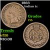 Image 1 : 1863 Indian Cent 1c Grades f+