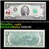 Image 1 : 1976 $2 Federal Reserve Note 1st Day of Issue, with Stamp (New York, NY) Grades Gem CU