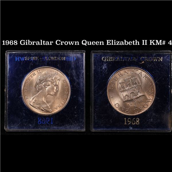 1968 Gibraltar Crown Queen Elizabeth II KM# 4