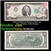 Image 1 : 1976 $2 Federal Reserve Note 1st Day of Issue, with Stamp Grades Gem+ CU