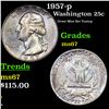 Image 1 : 1957-p Washington Quarter 25c Grades GEM++ Unc