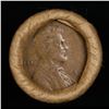 Image 2 : Mixed small cents 1c orig shotgun roll, 1918-s Wheat Cent, 1887 Indian Cent other end, Brinks Wrappe