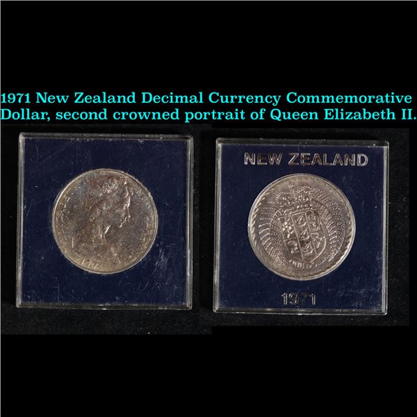 1971 New Zealand Decimal Currency Commemorative Dollar, second crowned portrait of Queen Elizabeth I