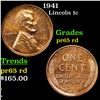 Image 1 : Proof 1941 Lincoln Cent 1c Grades Gem Proof Red