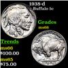 Image 1 : 1938-d Buffalo Nickel 5c Grades GEM+ Unc