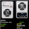 Image 1 : Proof NGC 1955 Franklin Half Dollar 50c Graded pr67 By NGC