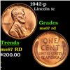 Image 1 : 1942-p Lincoln Cent 1c Grades GEM++ Unc RD