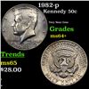 Image 1 : 1982-p Kennedy Half Dollar 50c Grades Choice+ Unc