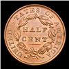 Image 3 : 1835 Classic Head half cent 1/2c Graded ms62 bn By SEGS