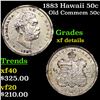 Image 1 : 1883 Hawaii 50c Old Commem Half Dollar 50c Grades xf details