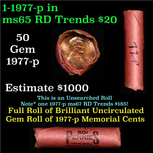 Shotgun Lincoln 1c roll, 1977-p 50 pcs steel and strong