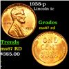 Image 1 : 1958-p Lincoln Cent 1c Grades GEM++ Unc RD